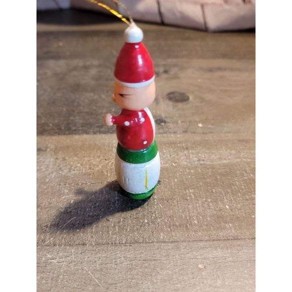Vintage wooden clown Dunce drum Barrel ornament Xmas decor - Picture 2 of 4